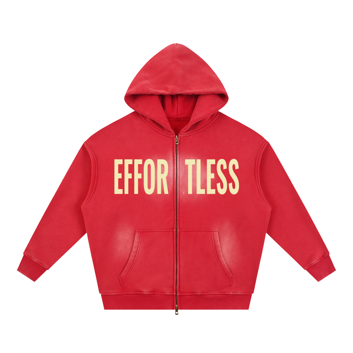 Sunfade Two-way Zipper Boxy Fleece Hoodie